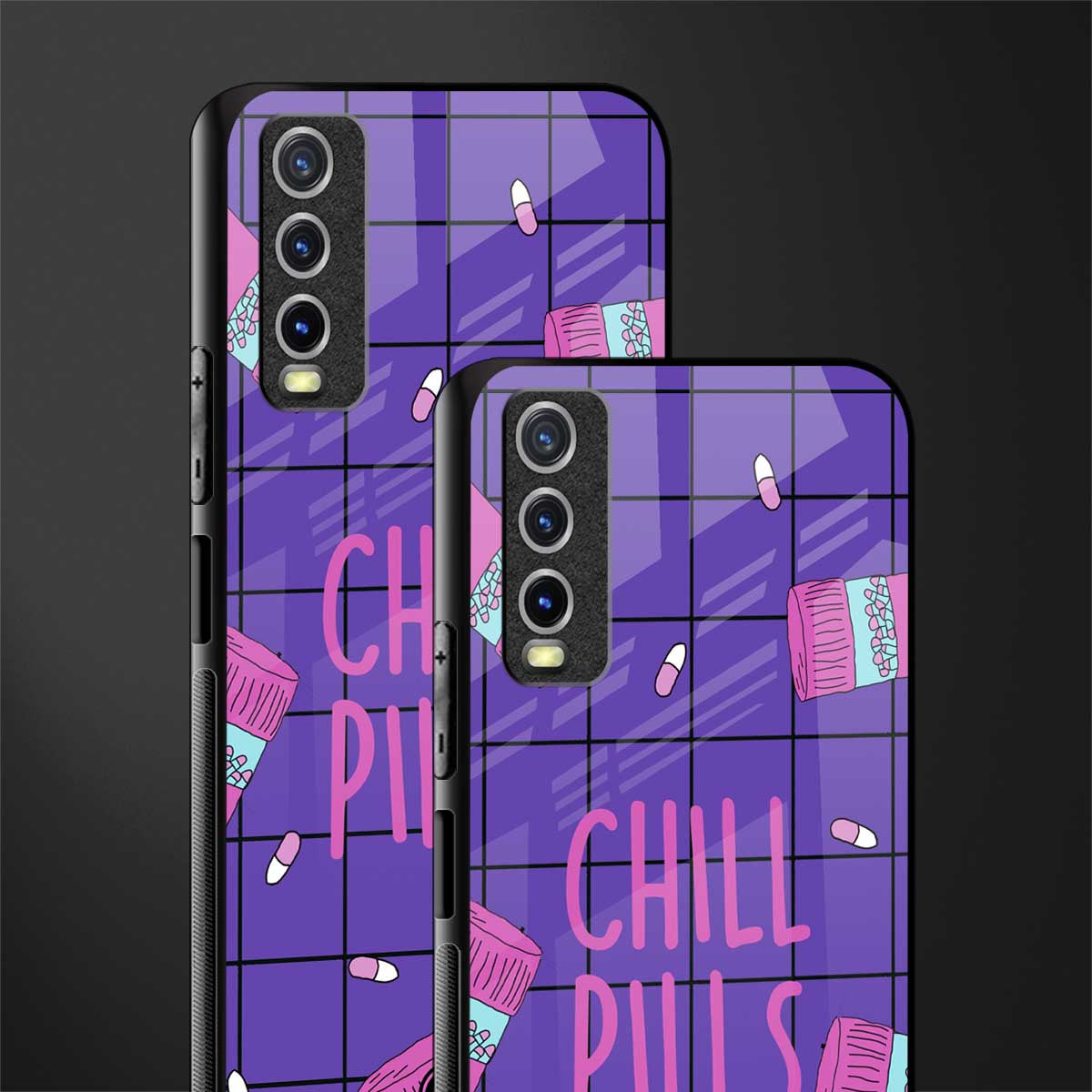 chill pills glass case for vivo y20 image-2