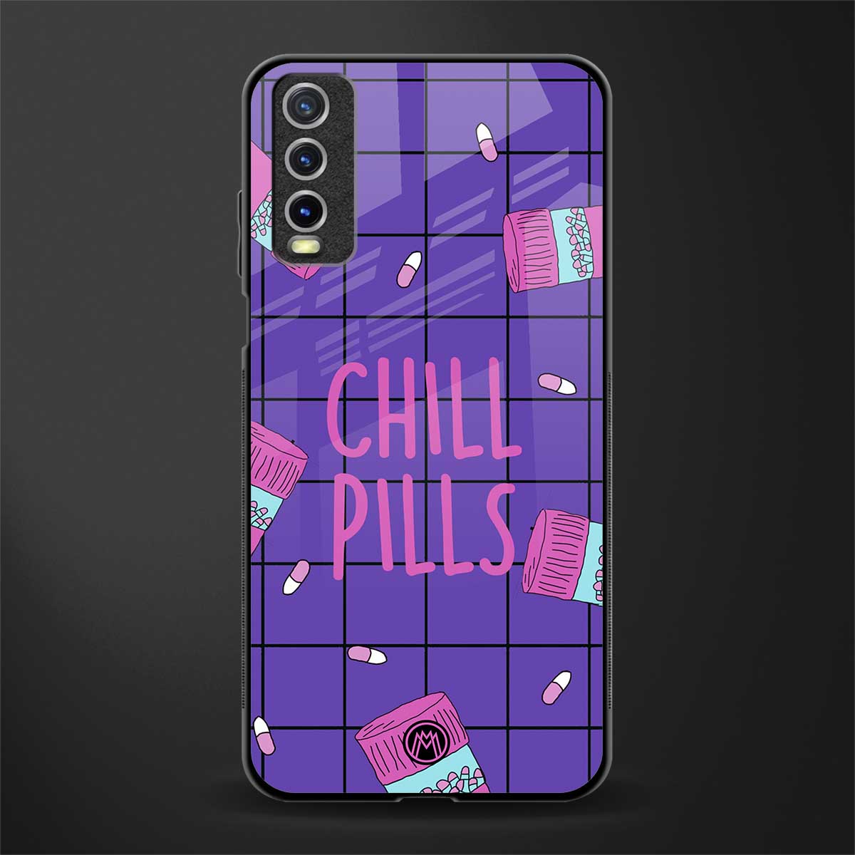 chill pills glass case for vivo y20 image