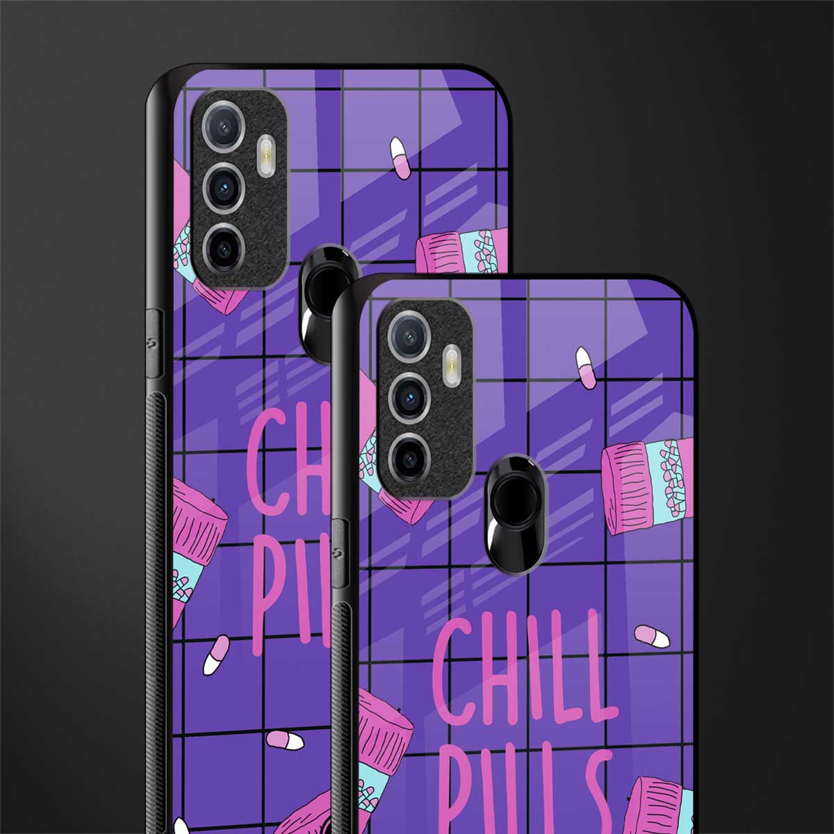 chill pills glass case for oppo a53 image-2