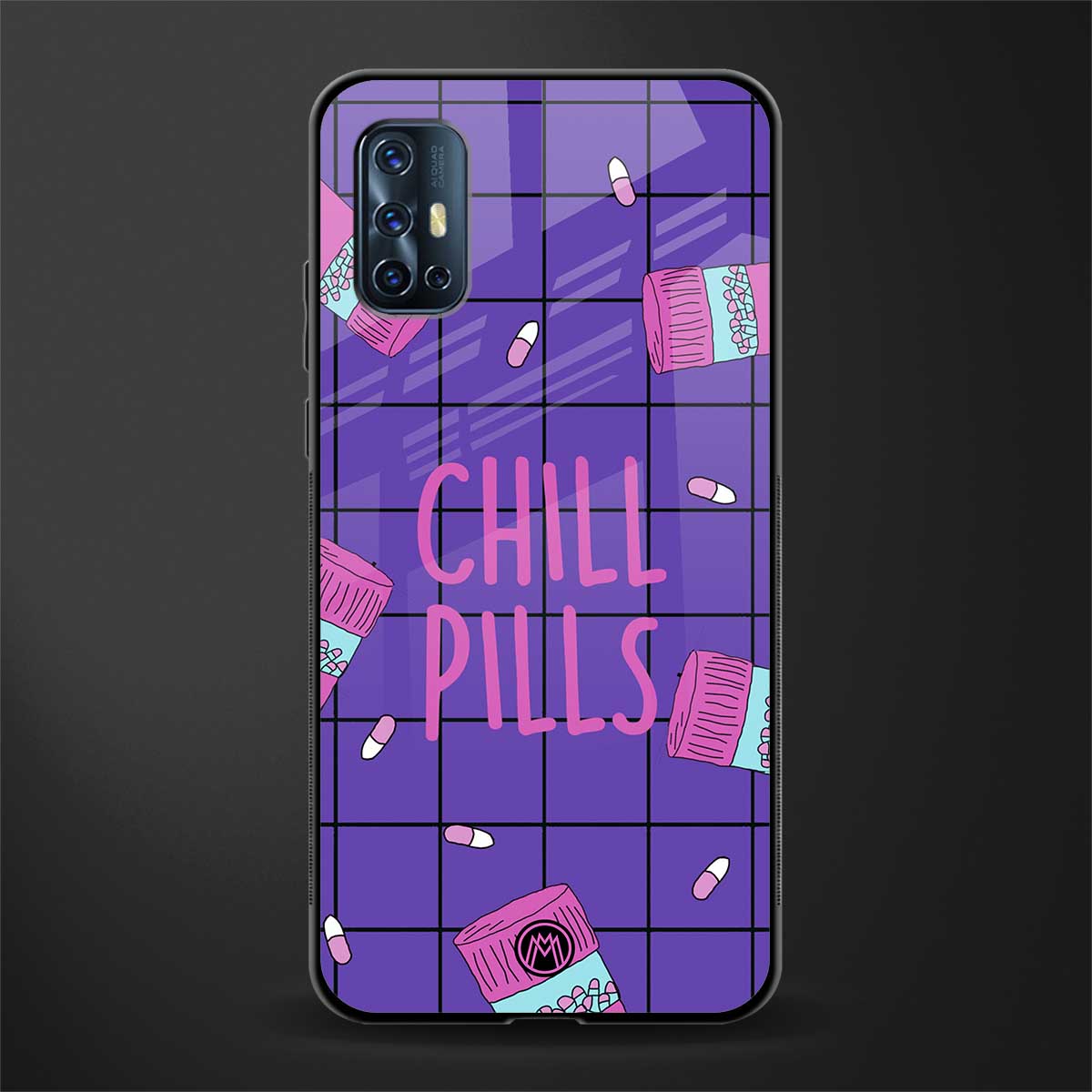 chill pills glass case for vivo v17 image
