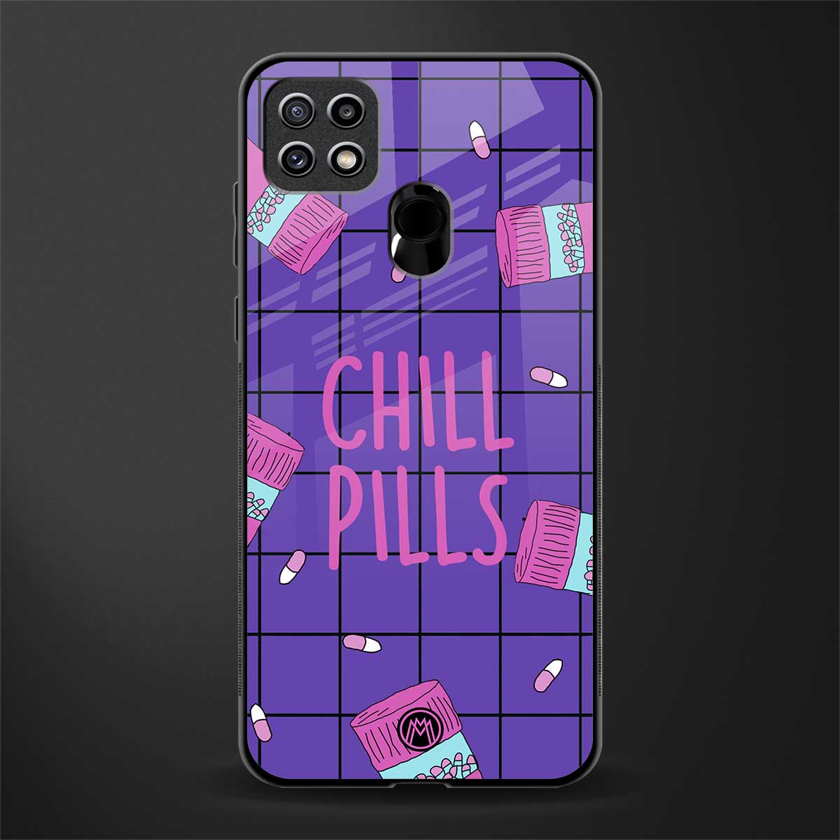 chill pills glass case for oppo a15 image