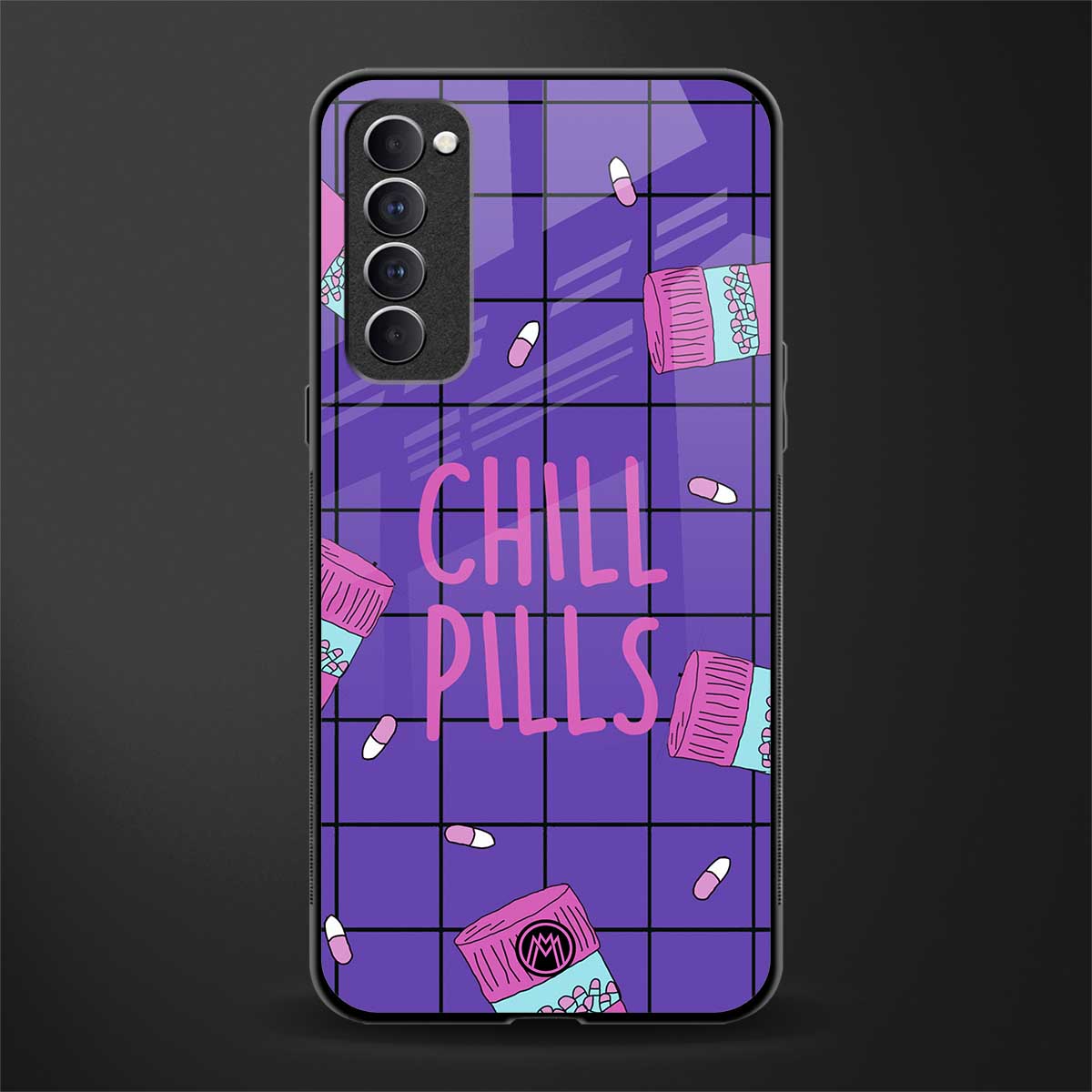 chill pills glass case for oppo reno 4 pro image