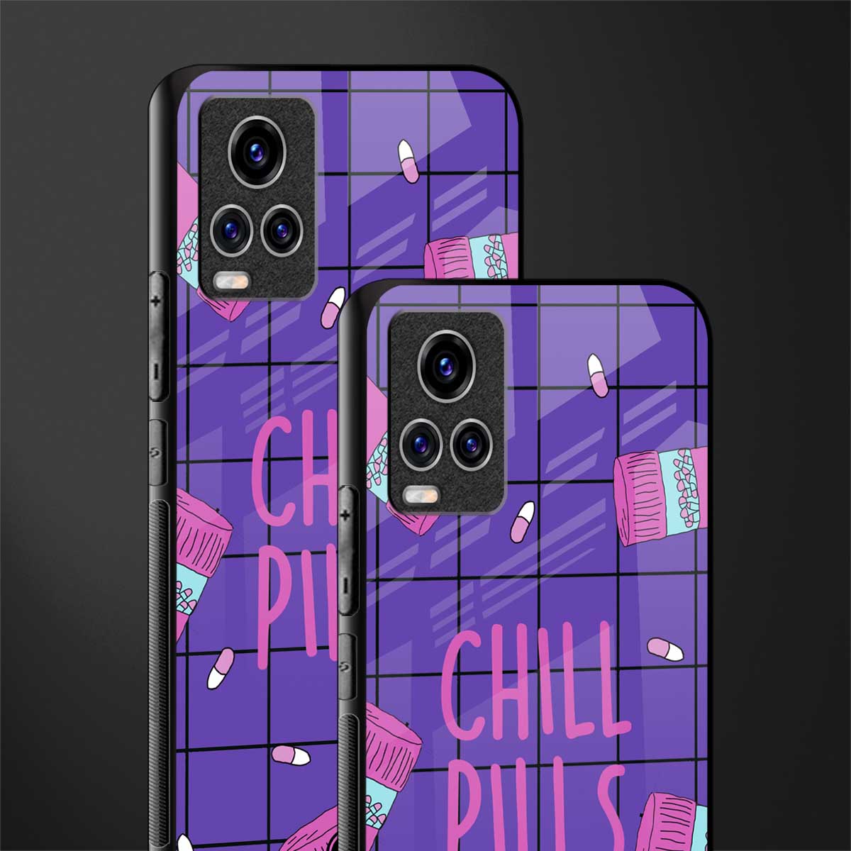 chill pills glass case for vivo v20 pro image-2