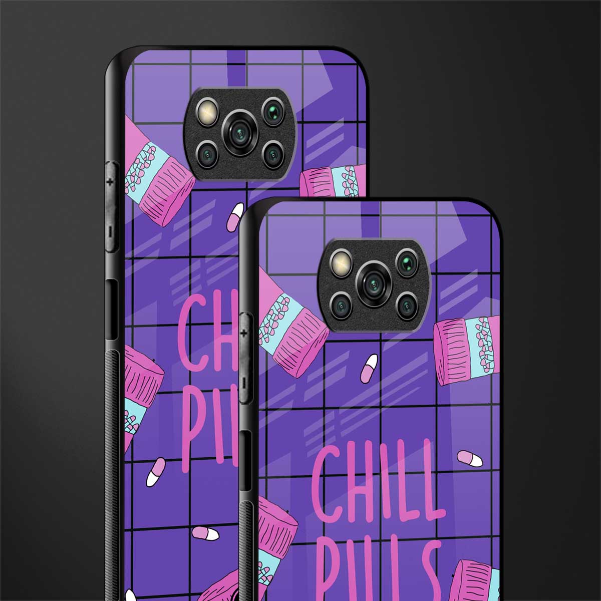 chill pills glass case for poco x3 pro image-2