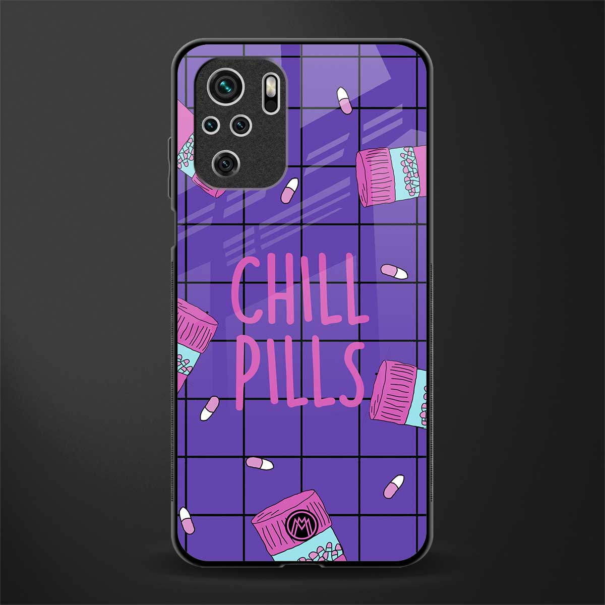 chill pills glass case for redmi note 10s image