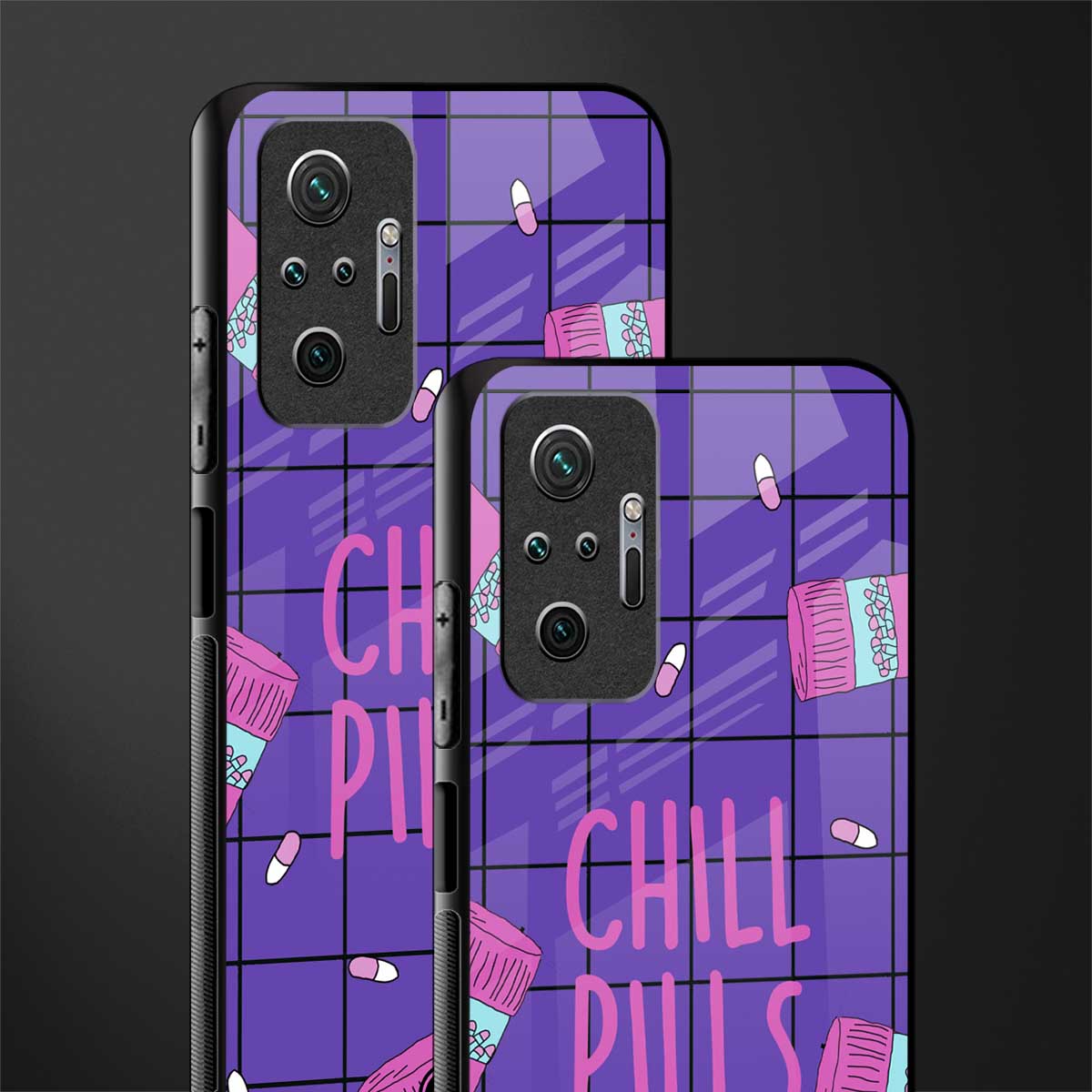 chill pills glass case for redmi note 10 pro image-2