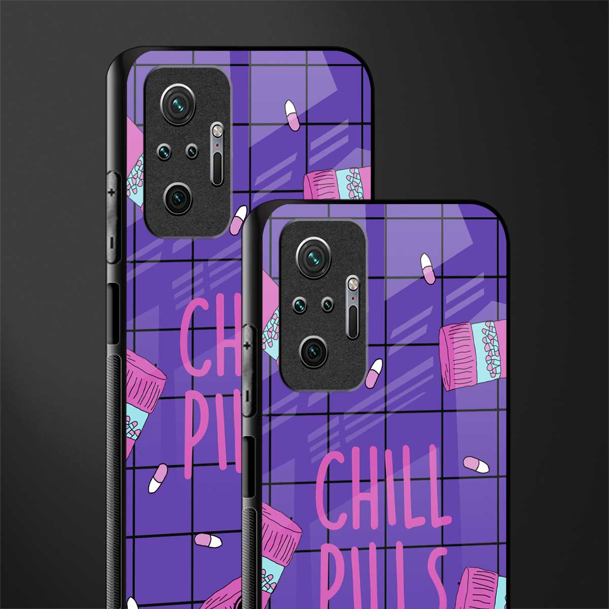 chill pills glass case for redmi note 10 pro max image-2