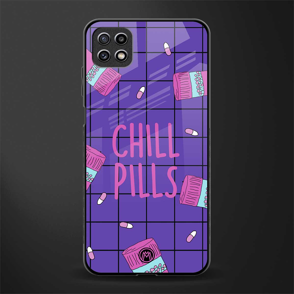 chill pills glass case for samsung galaxy a22 5g image