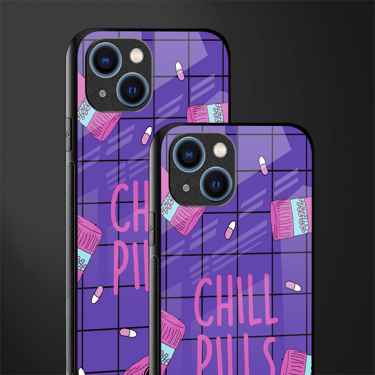 chill pills glass case for iphone 13 image-2