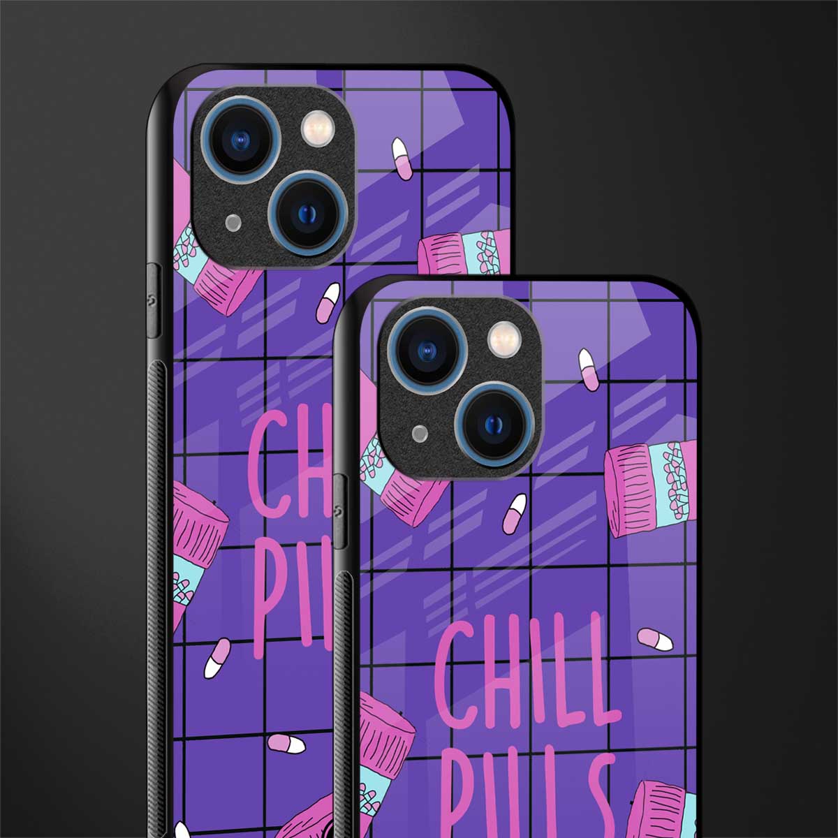 chill pills glass case for iphone 13 mini image-2