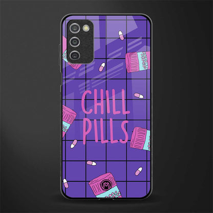 chill pills glass case for samsung galaxy a03s image