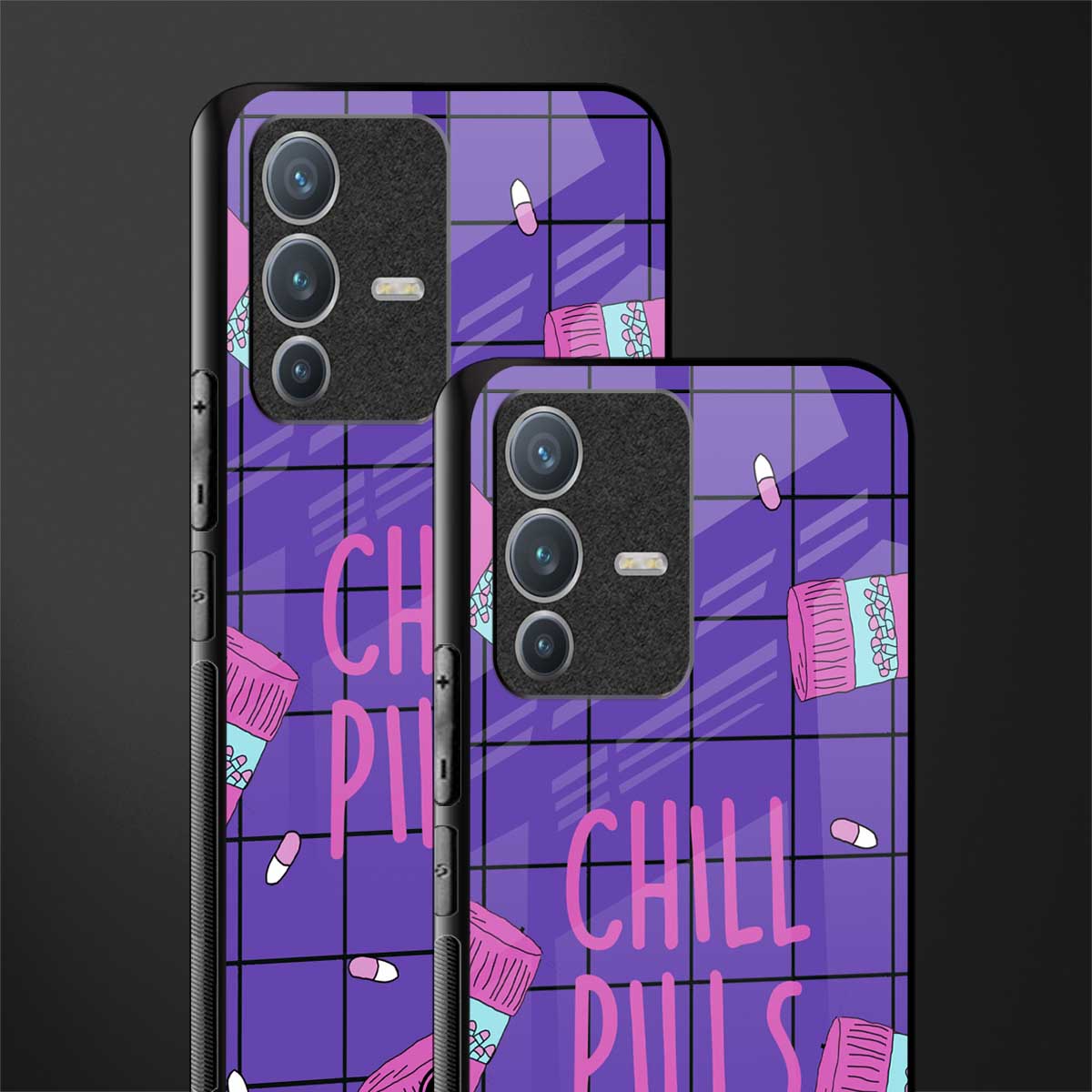 chill pills glass case for vivo v23 pro 5g image-2