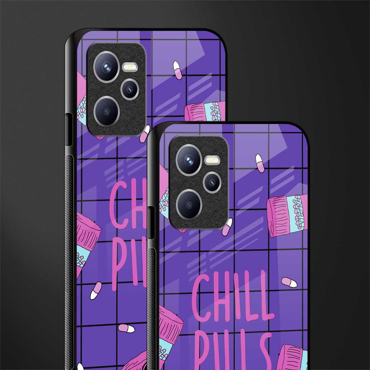 chill pills glass case for realme c35 image-2