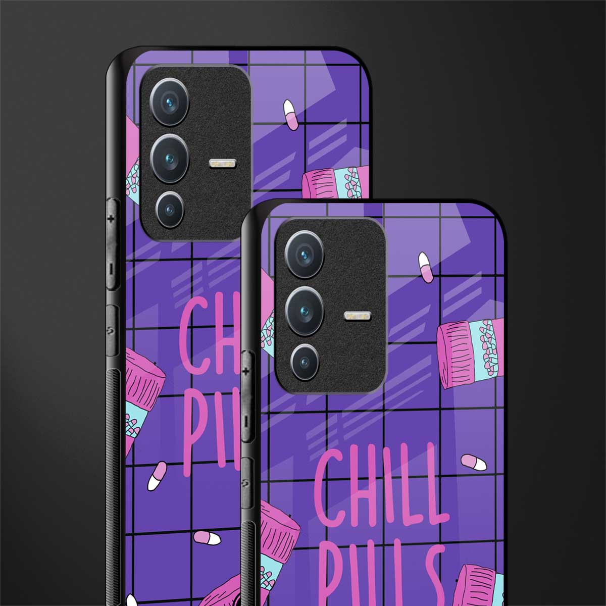 chill pills glass case for vivo v23 5g image-2