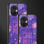 chill pills back phone cover | glass case for oppo f21 pro 5g