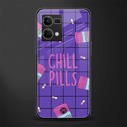 chill pills back phone cover | glass case for oppo f21 pro 4g