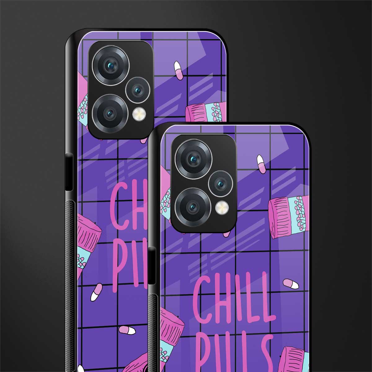 chill pills back phone cover | glass case for oneplus nord ce 2 lite 5g
