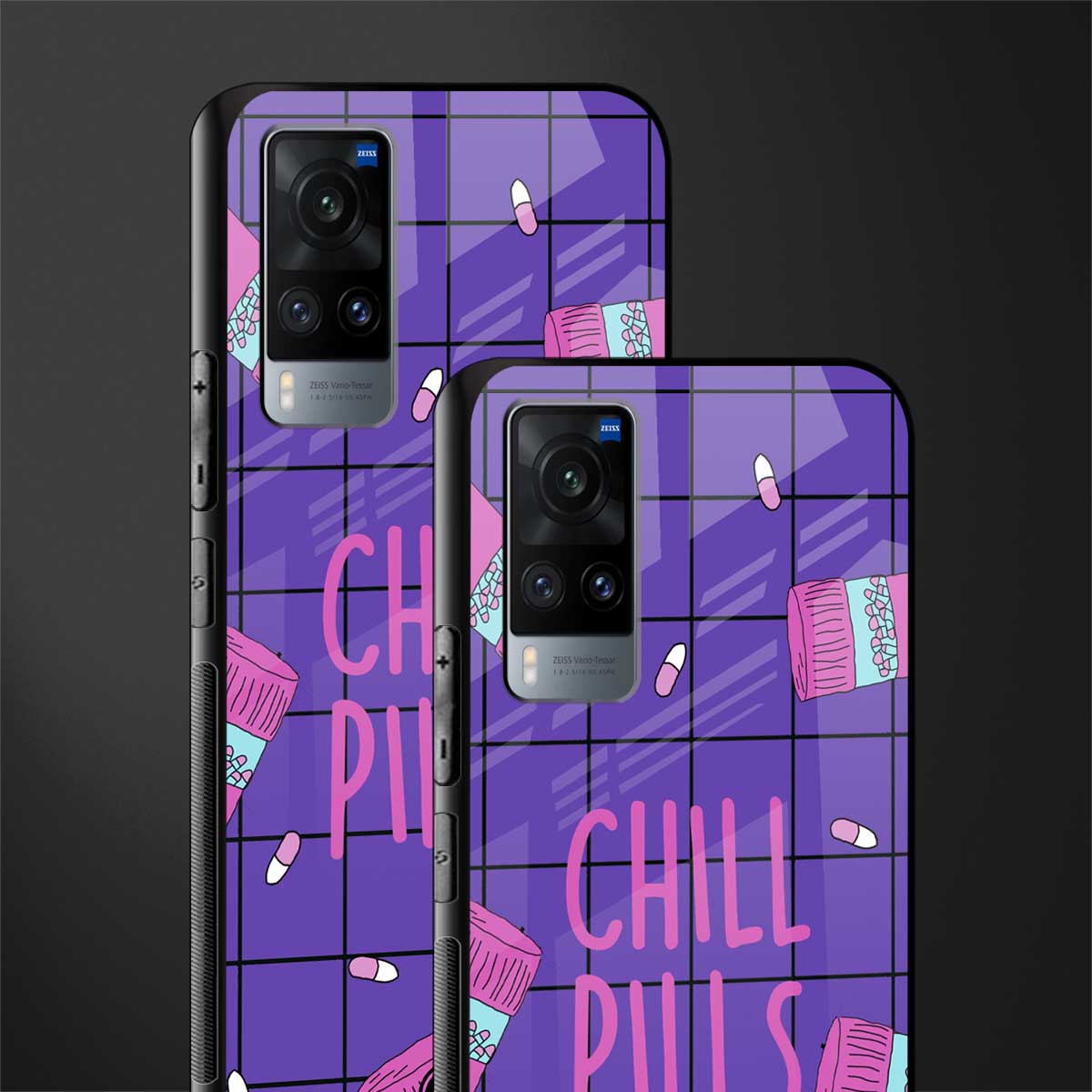 chill pills glass case for vivo x60 image-2