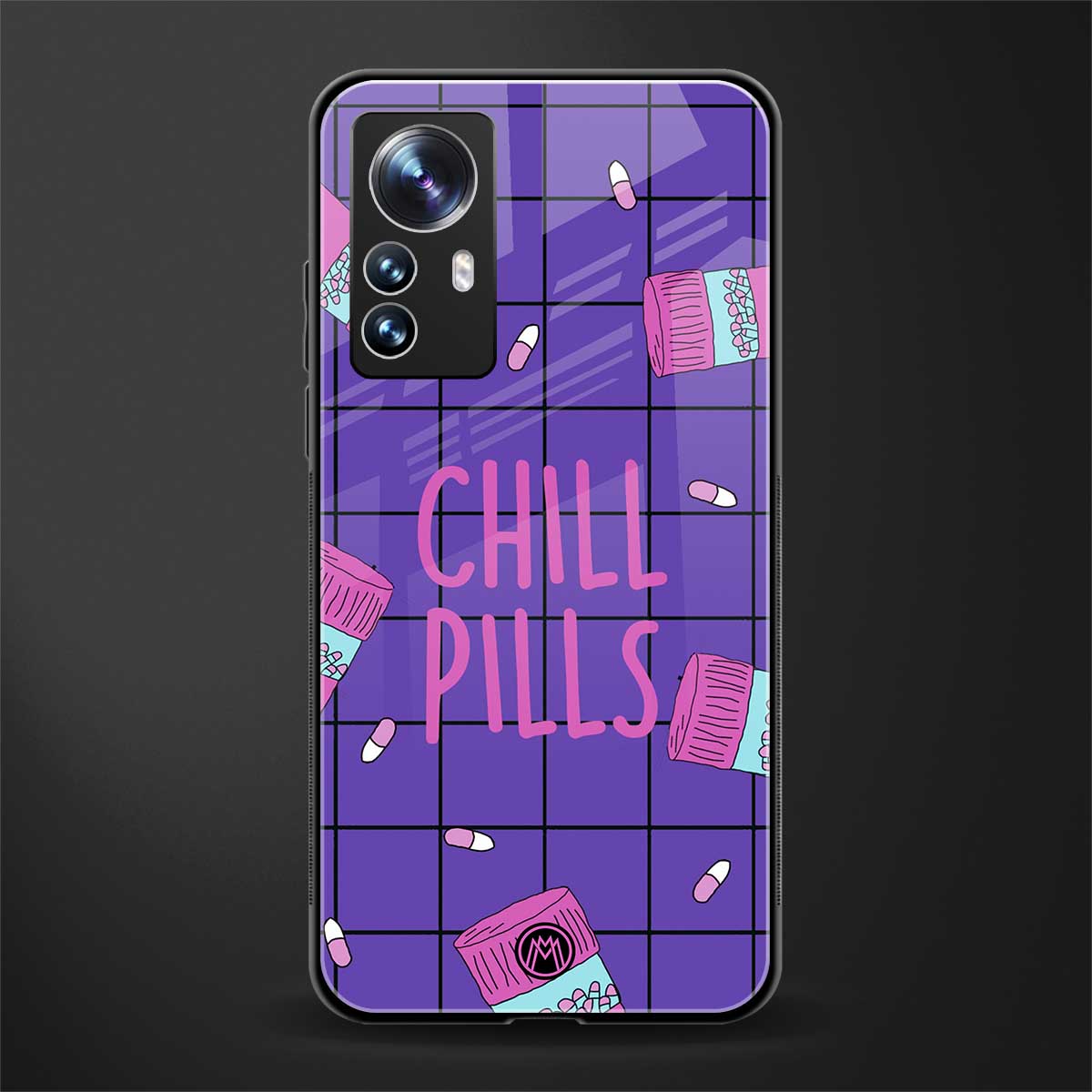 chill pills back phone cover | glass case for xiaomi 12 pro