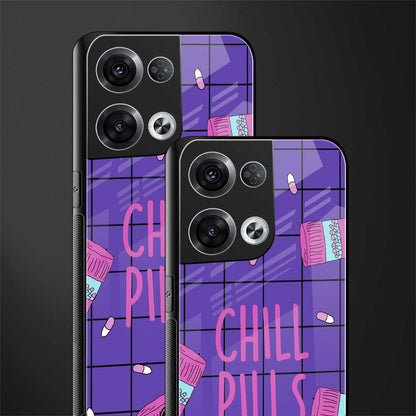 chill pills back phone cover | glass case for oppo reno 8 pro