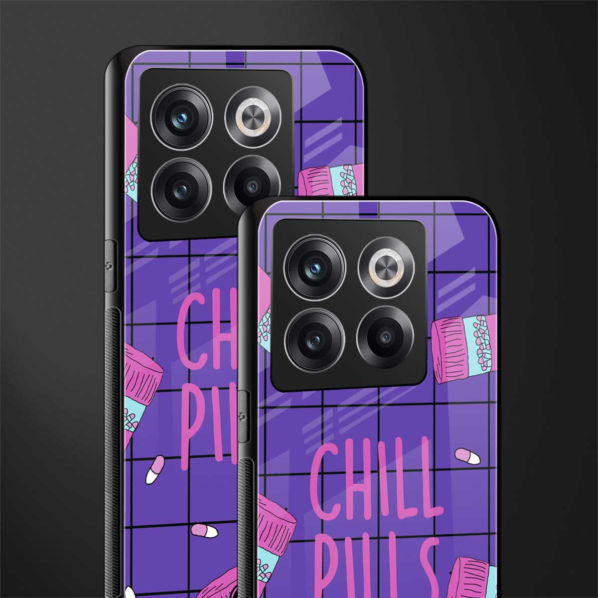 chill pills back phone cover | glass case for oneplus 10t