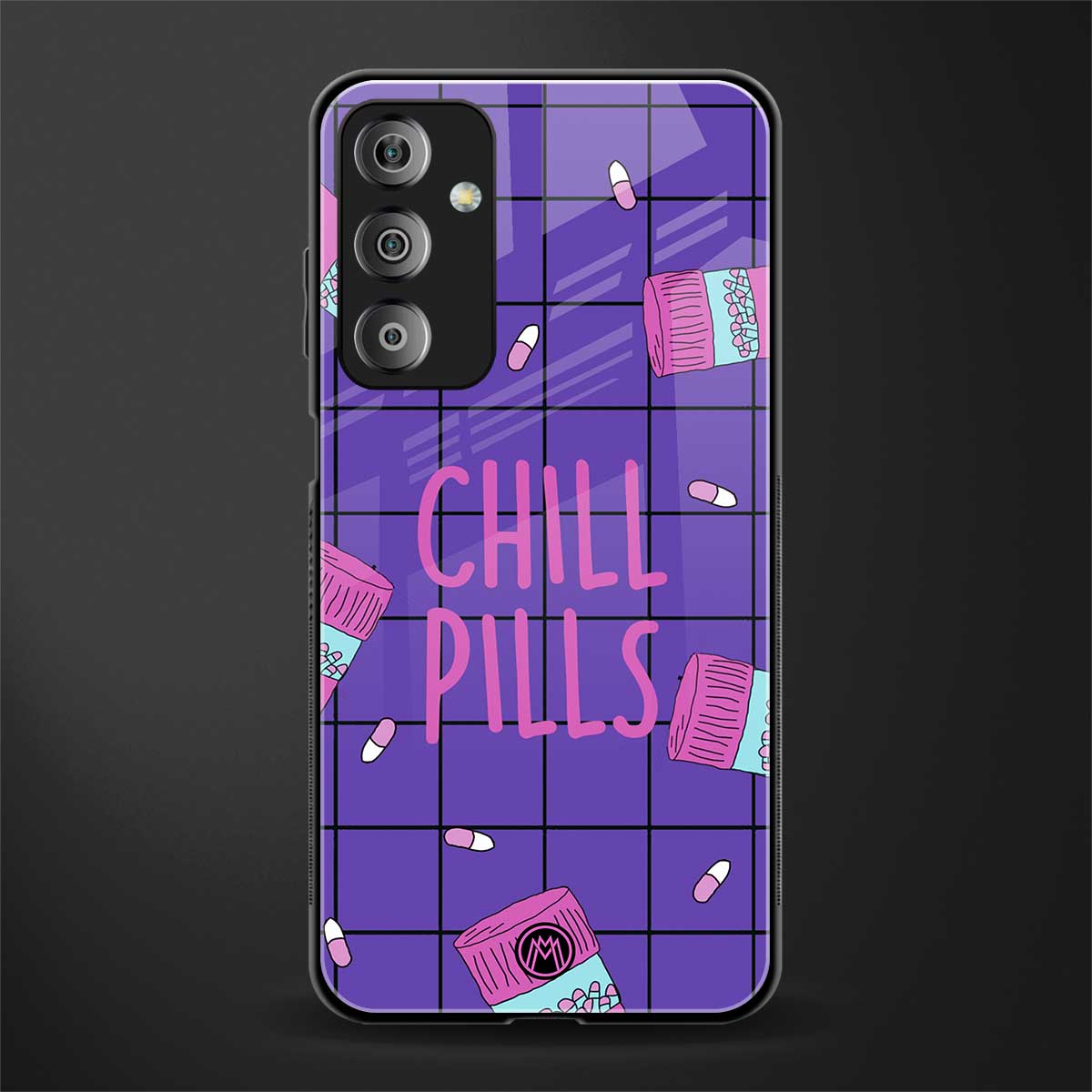 chill pills back phone cover | glass case for samsung galaxy f23 5g