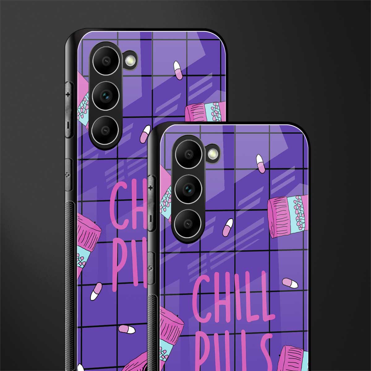 chill pills glass case for phone case | glass case for samsung galaxy s23