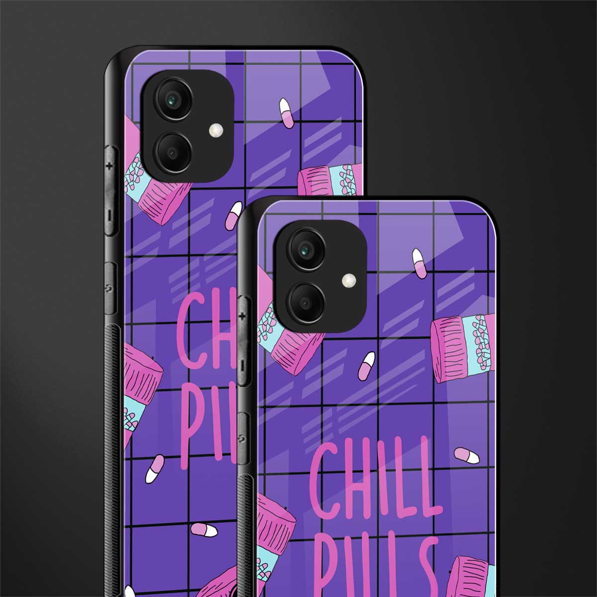 chill pills back phone cover | glass case for samsung galaxy a04