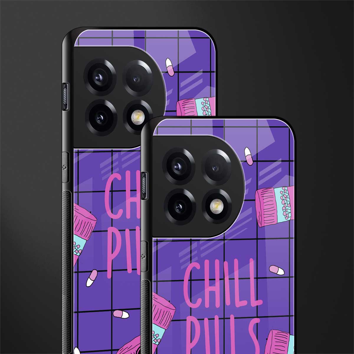 chill pills back phone cover | glass case for oneplus 11r