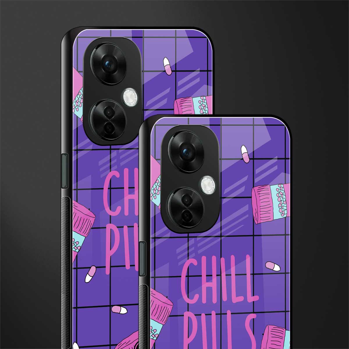 chill pills back phone cover | glass case for oneplus nord ce 3 lite