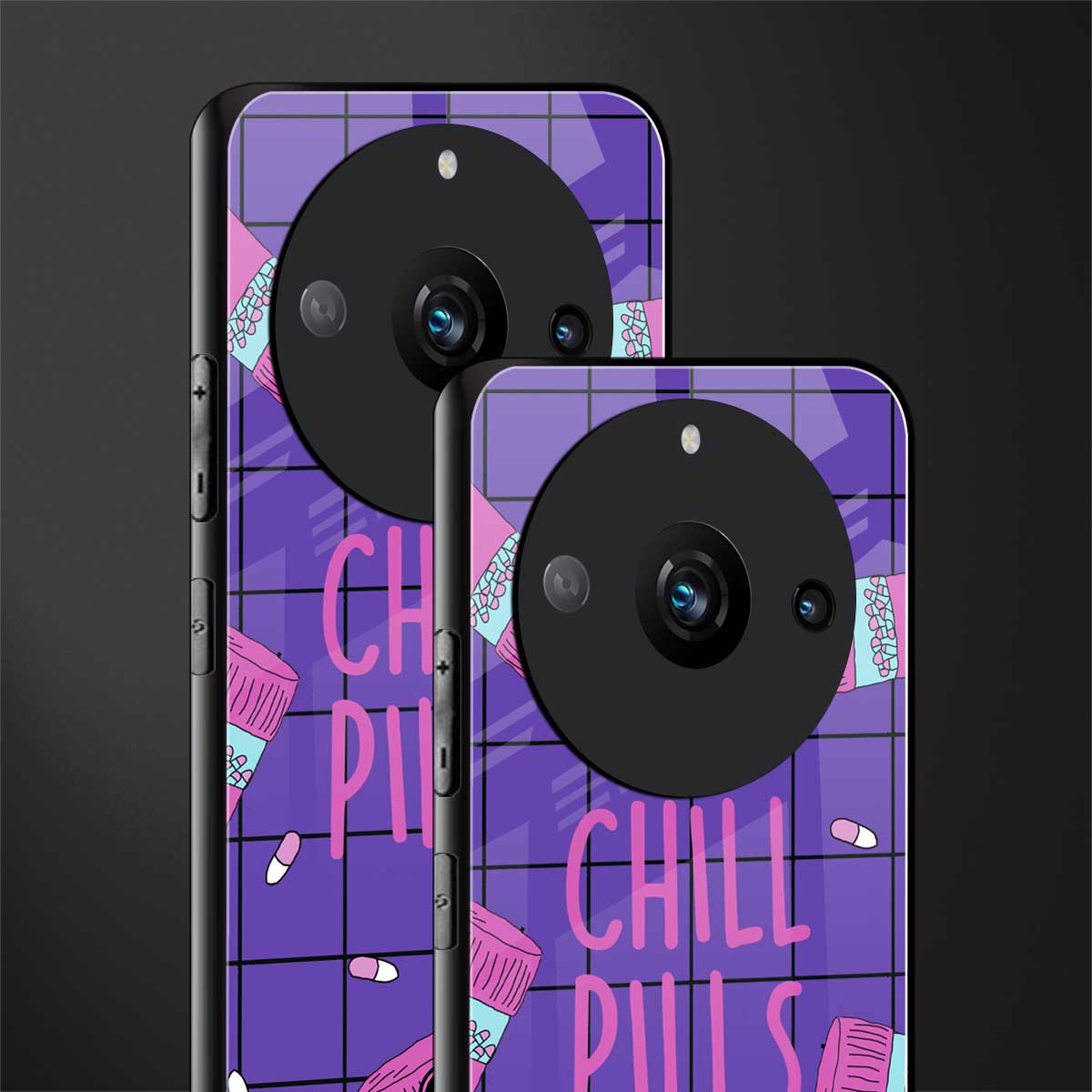 chill pills back phone cover | glass case for realme 11 pro 5g