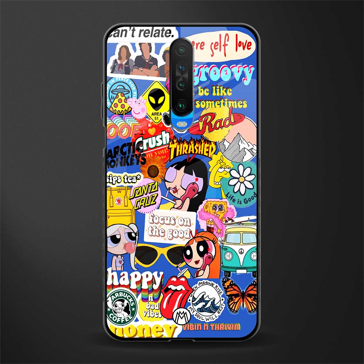 classic collage aesthetic glass case for poco x2 image