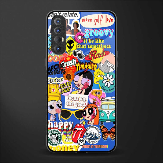 classic collage aesthetic glass case for oppo reno 3 pro image