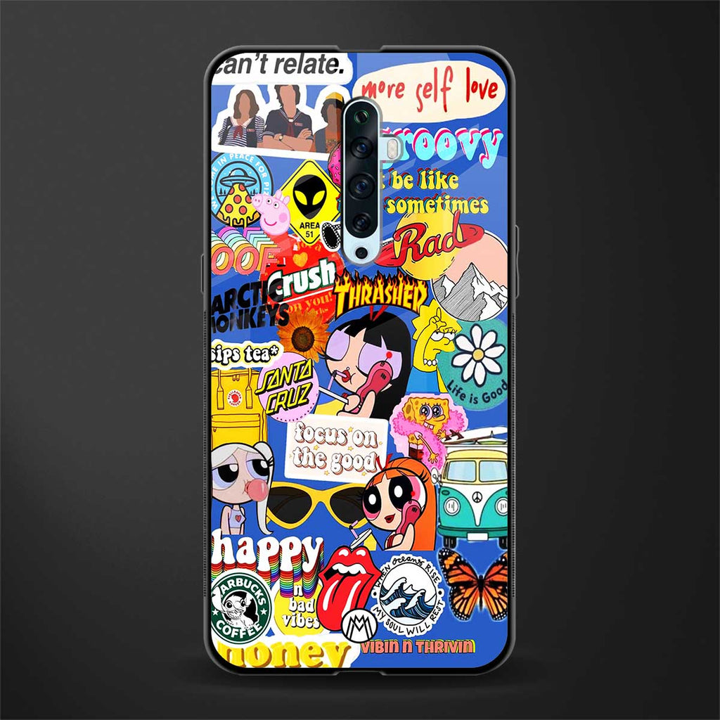 classic collage aesthetic glass case for oppo reno 2z image