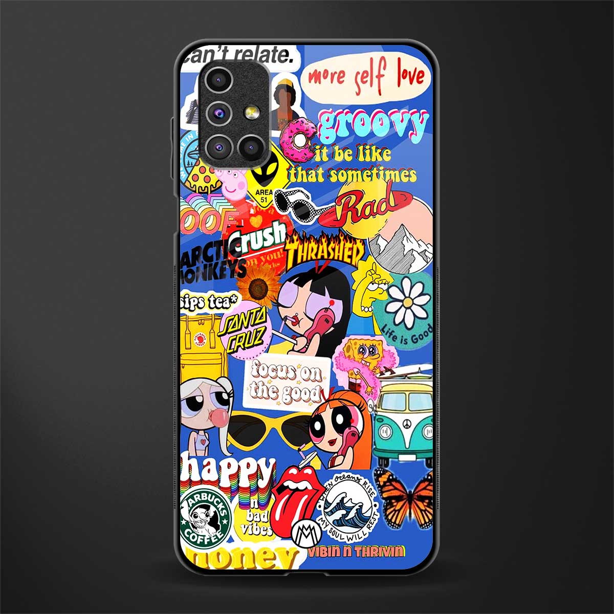 classic collage aesthetic glass case for samsung galaxy m51 image