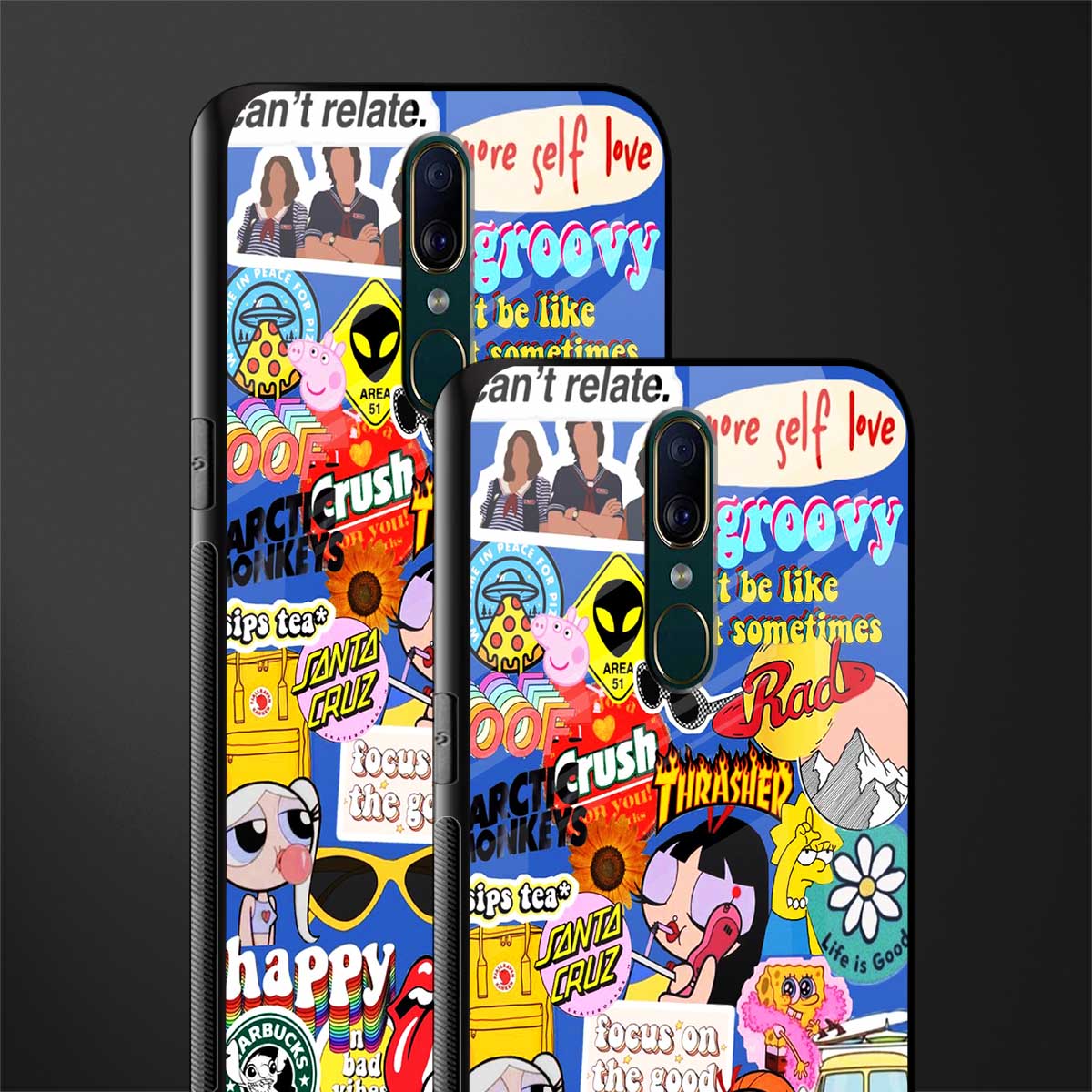 classic collage aesthetic glass case for oppo a9 image-2