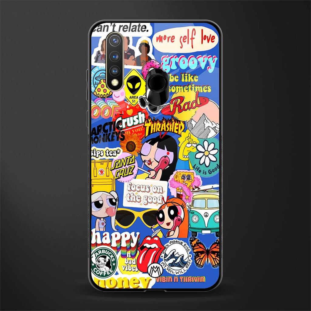 classic collage aesthetic glass case for vivo u20 image