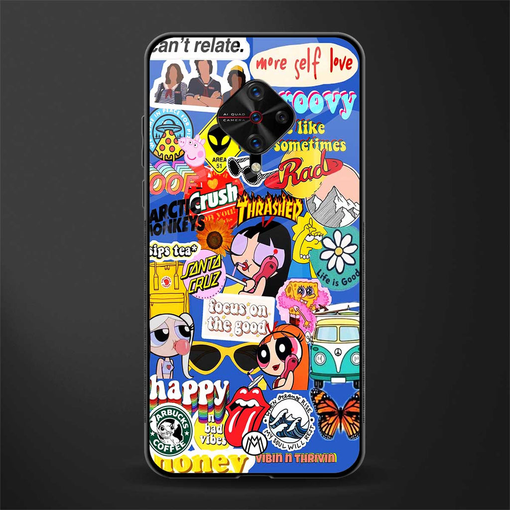 classic collage aesthetic glass case for vivo s1 pro image
