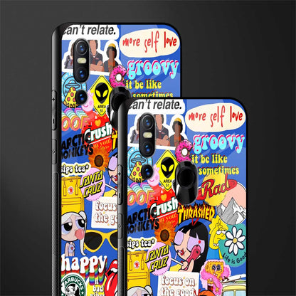 classic collage aesthetic glass case for vivo v15 image-2