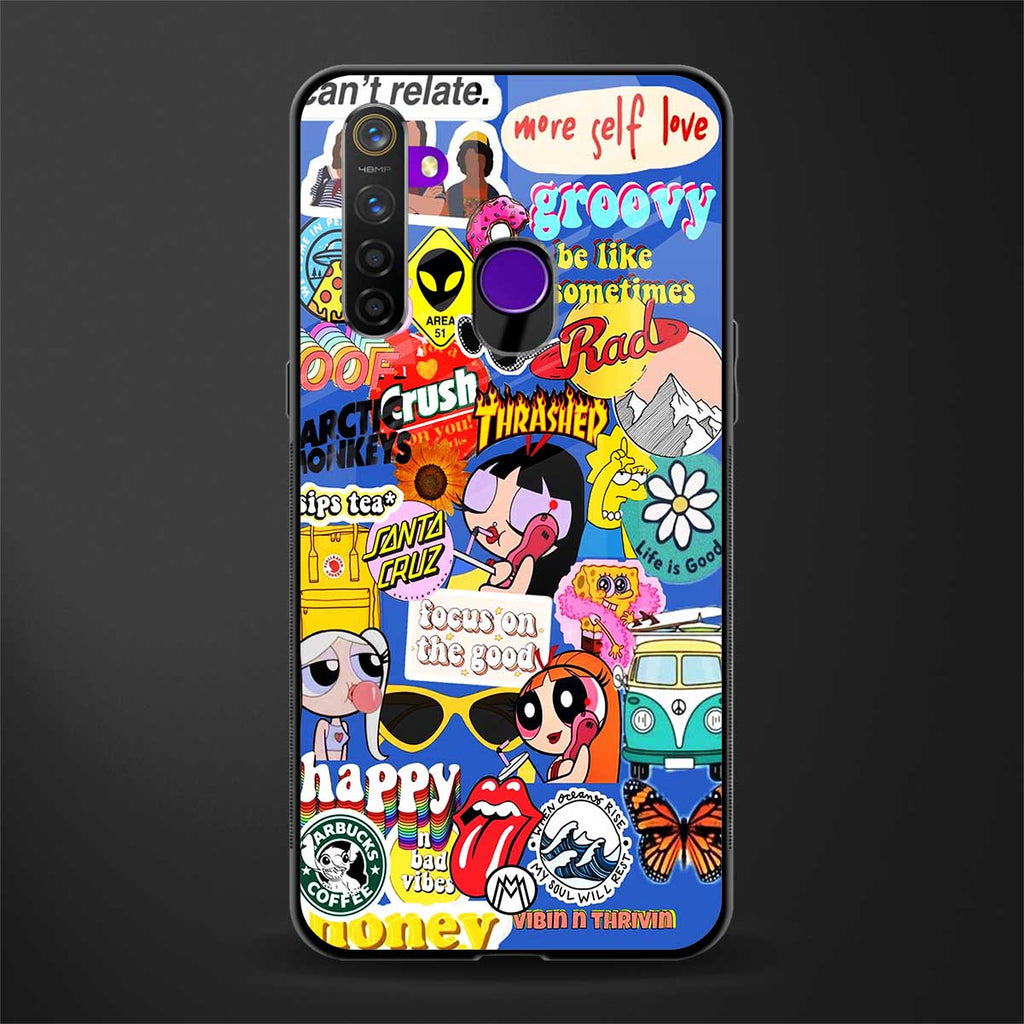 classic collage aesthetic glass case for realme 5 pro image