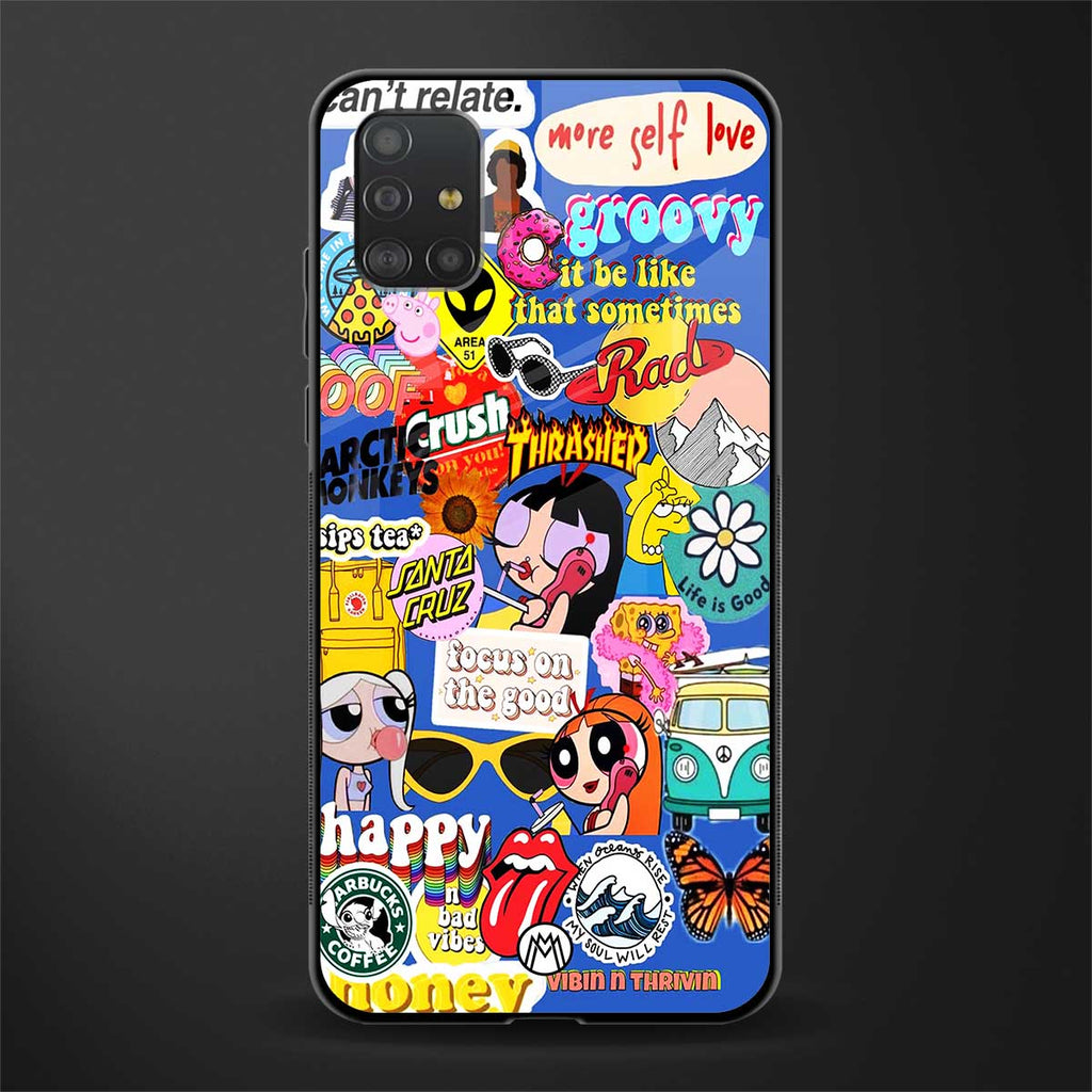 classic collage aesthetic glass case for samsung galaxy a51 image