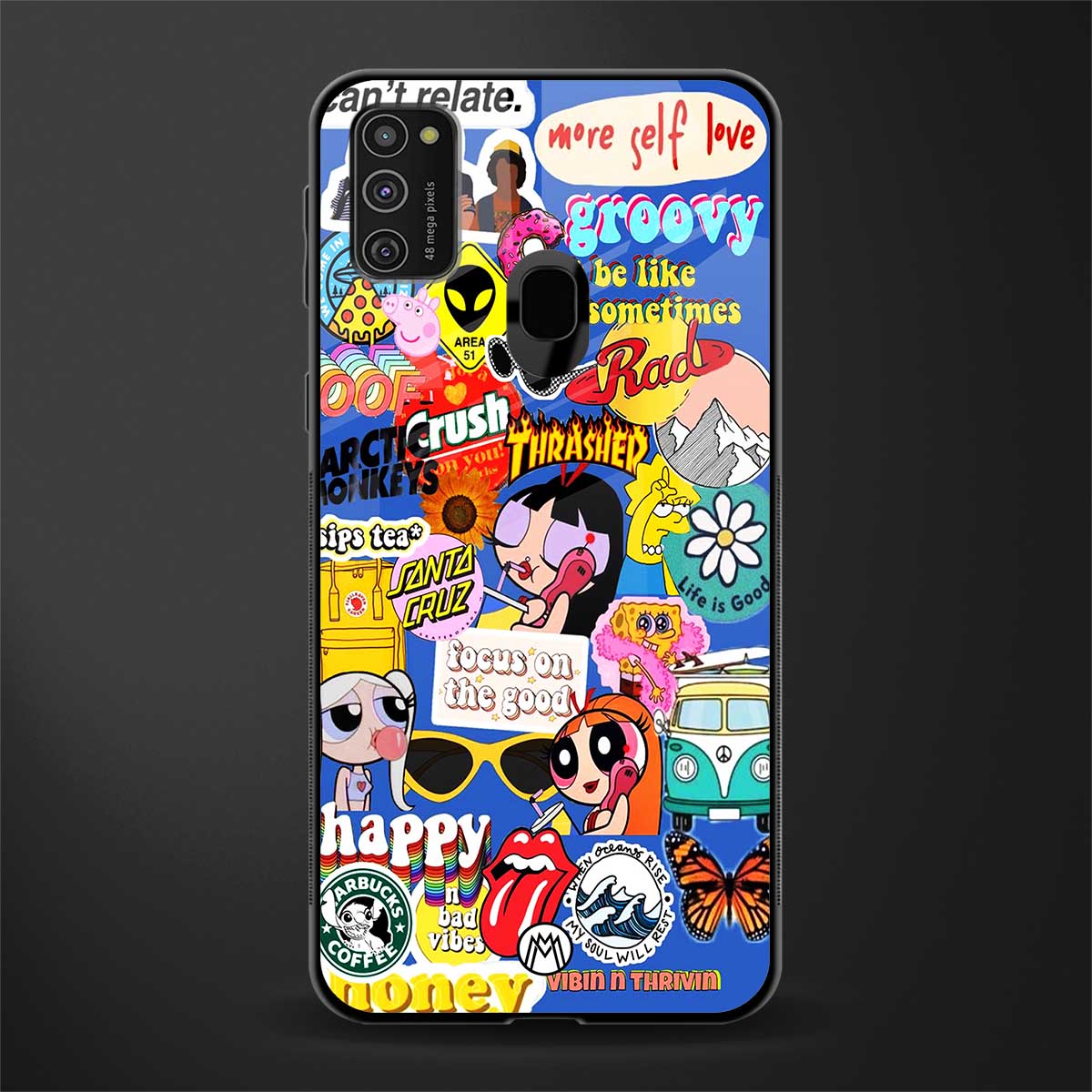 classic collage aesthetic glass case for samsung galaxy m30s image