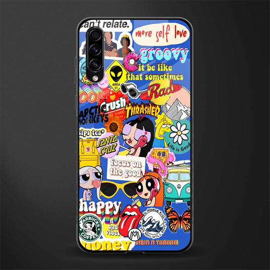 classic collage aesthetic glass case for samsung galaxy a70 image