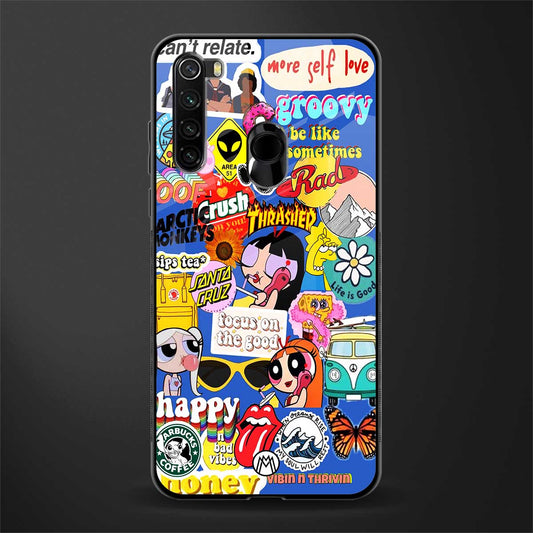 classic collage aesthetic glass case for redmi note 8 image