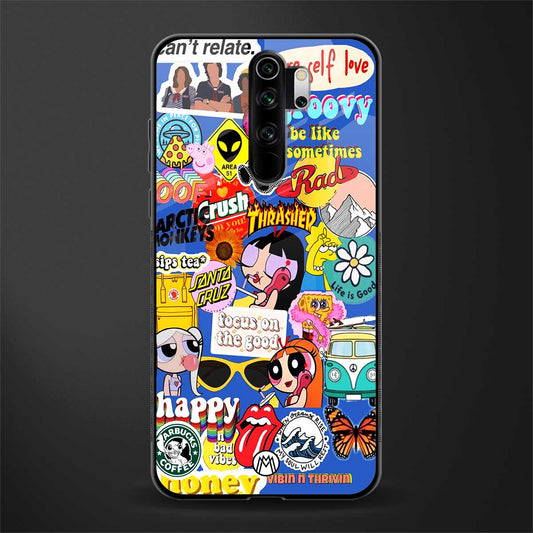 classic collage aesthetic glass case for redmi note 8 pro image