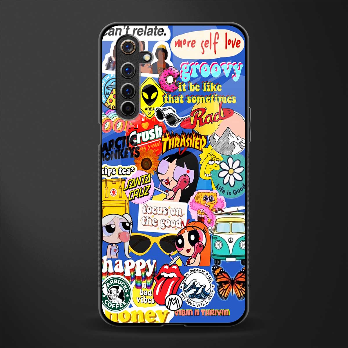 classic collage aesthetic glass case for realme 6 pro image