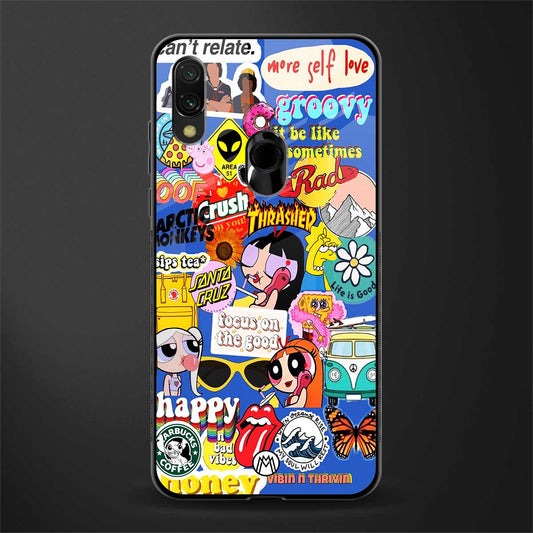 classic collage aesthetic glass case for redmi note 7 image