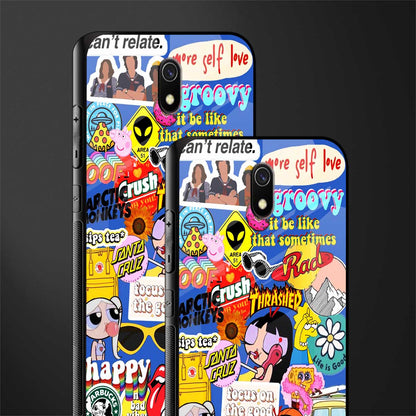 classic collage aesthetic glass case for redmi 8a image-2