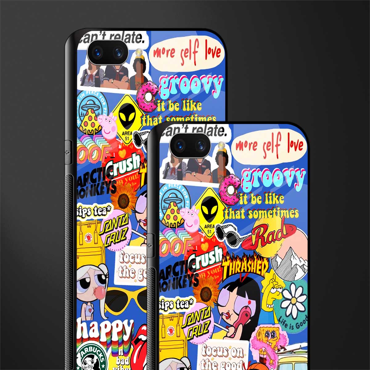 classic collage aesthetic glass case for realme c1 image-2
