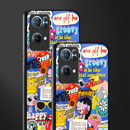 classic collage aesthetic glass case for oppo reno7 pro 5g image-2
